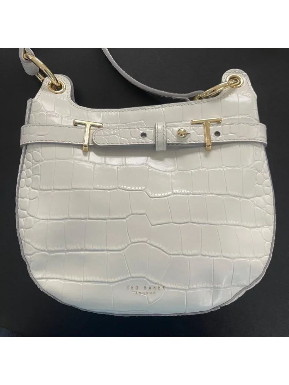 Ted Baker London Croc Embossed Leather Crossbody Purse Bag Quiet Luxury Elegant